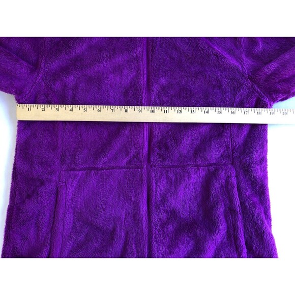 MARMOT Polartec Women Fluffy Fleece Jumper Large Full Zip Neon Purple Hooded - Picture 9 of 10